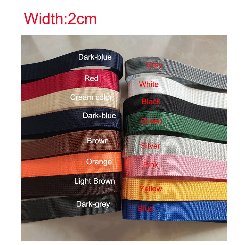 

1Meter Width 2cm Nylon Webbing Knapsack Strapping Thickening DIY Sewing Bag Safety Belt Accessories Multicolor