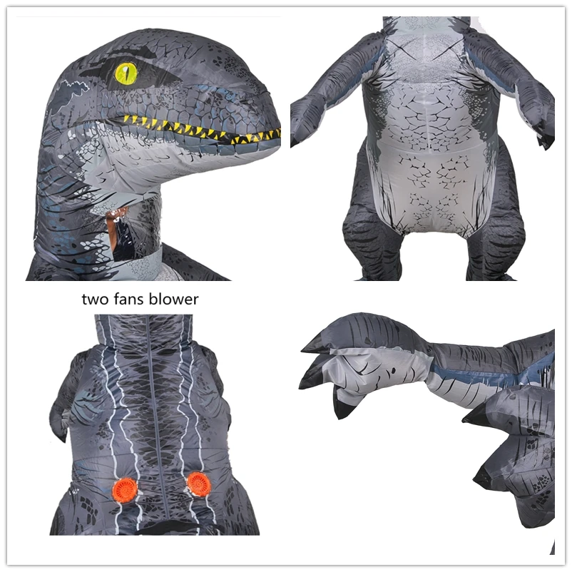 

Jurassic World Adult Velociraptor Costume Inflatable T REX Raptor Costume Cosplay Dinosaur Party Thanksgiving Christms For Women