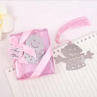 10pcslotfree shippingpink snowman metal bookmarks with tassel favors baby girl birthday party giveaway to guest