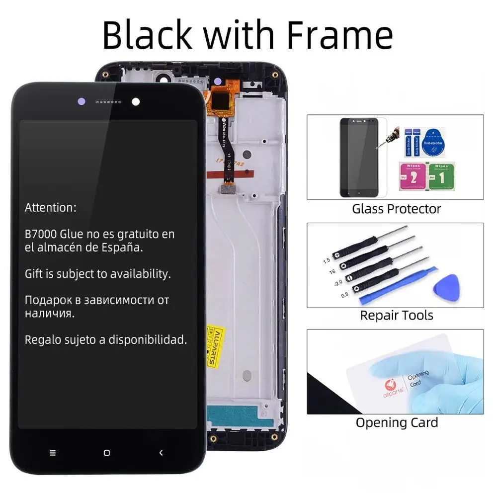 Black with Frame 10-Штрихи Дисплей для Xiaomi Redmi 5A LCD в сборе с тачскрином на рамке 5.0'' черный белый золото - Цвет: Black with Frame