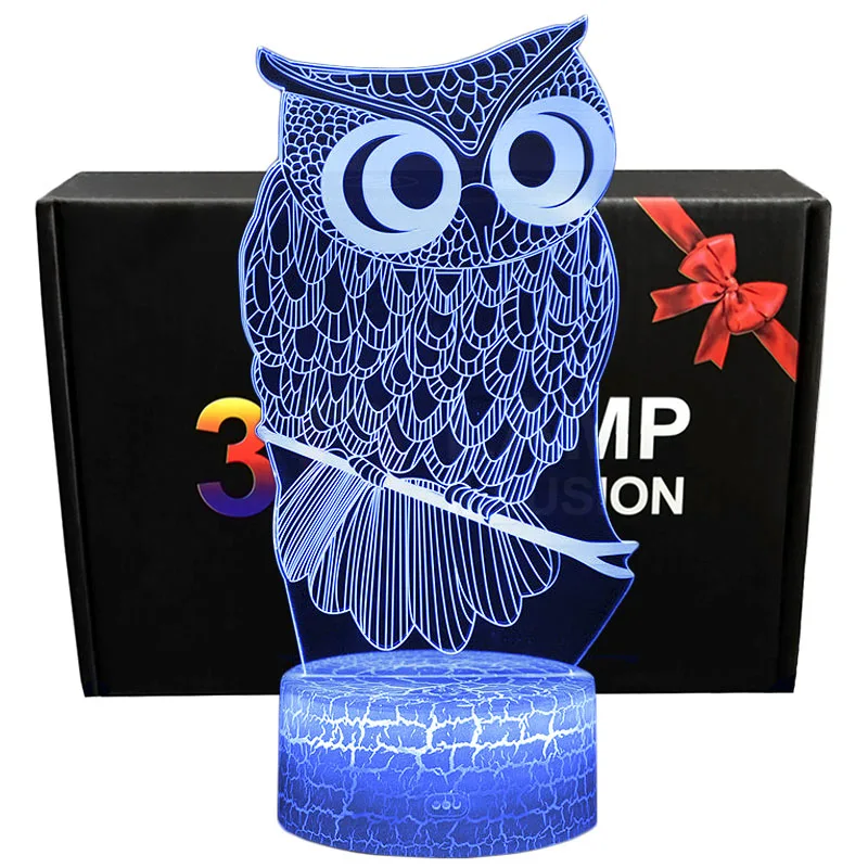

ABS Colors Changeable Cartoon Night Light Owl Design LED Deak Lamp Kids Sleeping Lampen