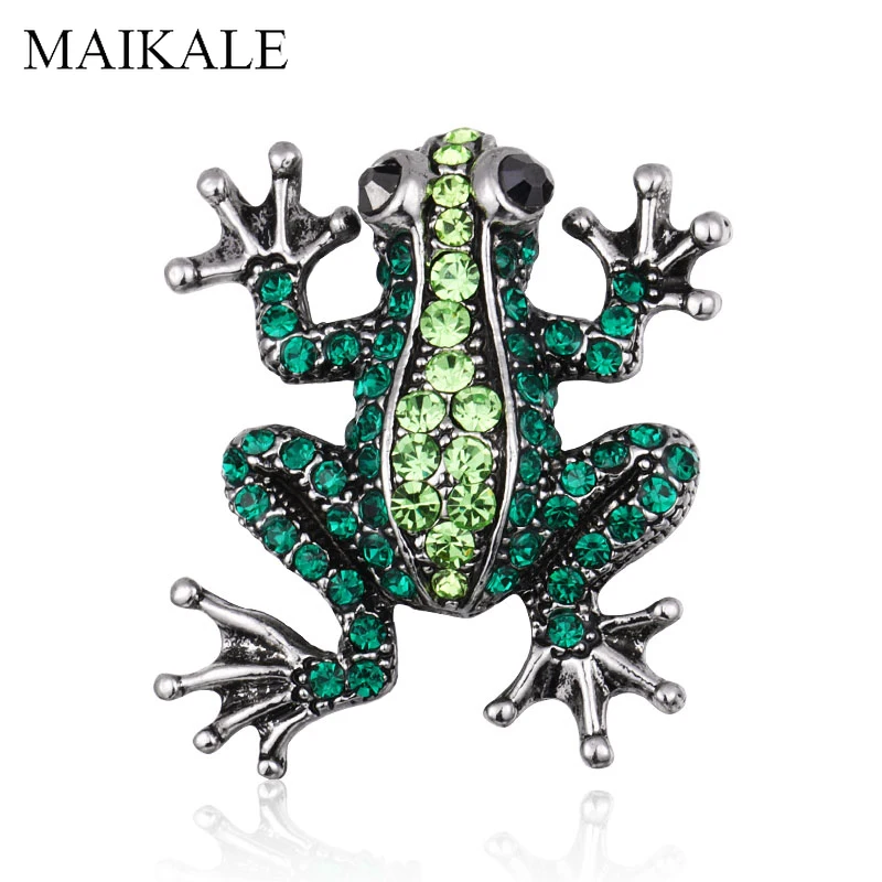 

MAIKALE Vintage Frog Brooch Pins Toad Broches Crystal Insect Brooches for Women Kids Girls Shirt Suit Bag Pendant Accessories