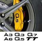 Для Audi A3 8P S3 8V A4 B8 B6 A6 C6 C5 Q2 Q3 Q5 Q7 Q8 TTS автомобильные аксессуары 6 шт.компл. автомобильный тормозной суппорт значок виниловая наклейка