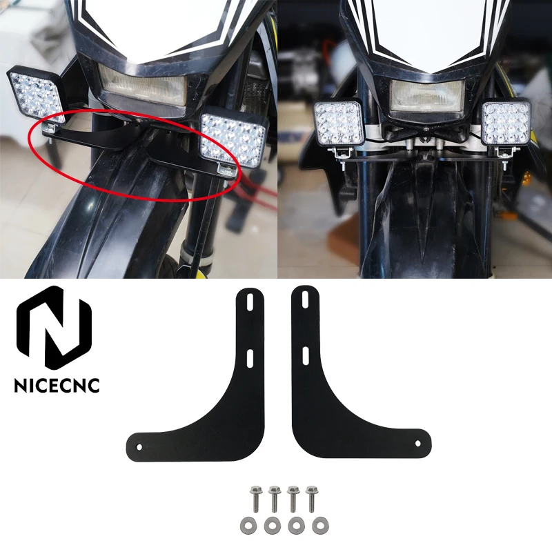 

NICECNC Auxiliary LED Light Mounts Bracket Holder For Suzuki DRZ400S DRZ400SM 2000-2021 DR650SE 1996-2021 Motorcycle Accessories