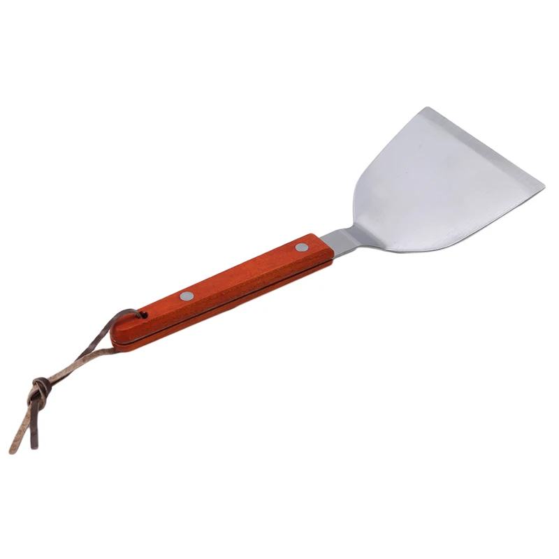 

Stainless Steel Korean Teppanyaki Shovel Wooden Handle Anti Scalding Insulation Cake Pancake Baking Tool Shovel