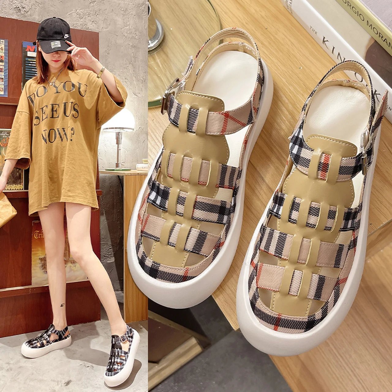 

Women's sandals simple casual shoes sports shoes cute girls breathable shoes 2022 fashion Color matching women's shoes sandals