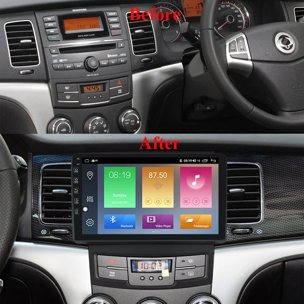 Для SsangYong Korando Actyon 2010 - 2013 9 дюймов Android 8 1 2 Din Автомобильный мультимедийный стерео