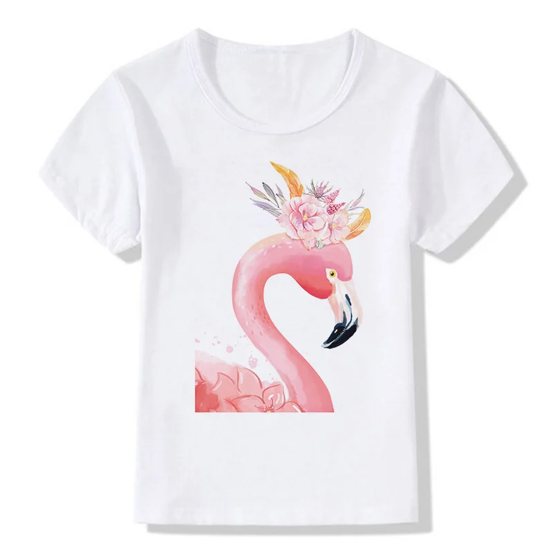 Новая летняя футболка для мальчиков детские фламинго с короткими рукавами и
