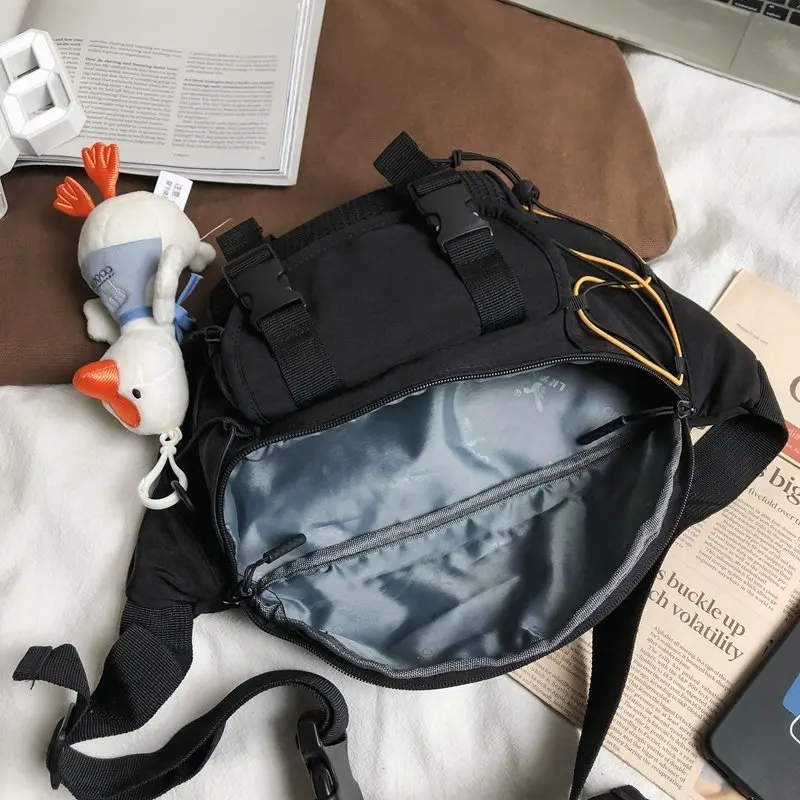 

Vintage Pink Unisex Street Casual Chest Bag for Men Zipper Fanny Bum Belt Pouch Women Daily Travel Crossbody Shoulder Pack Boys