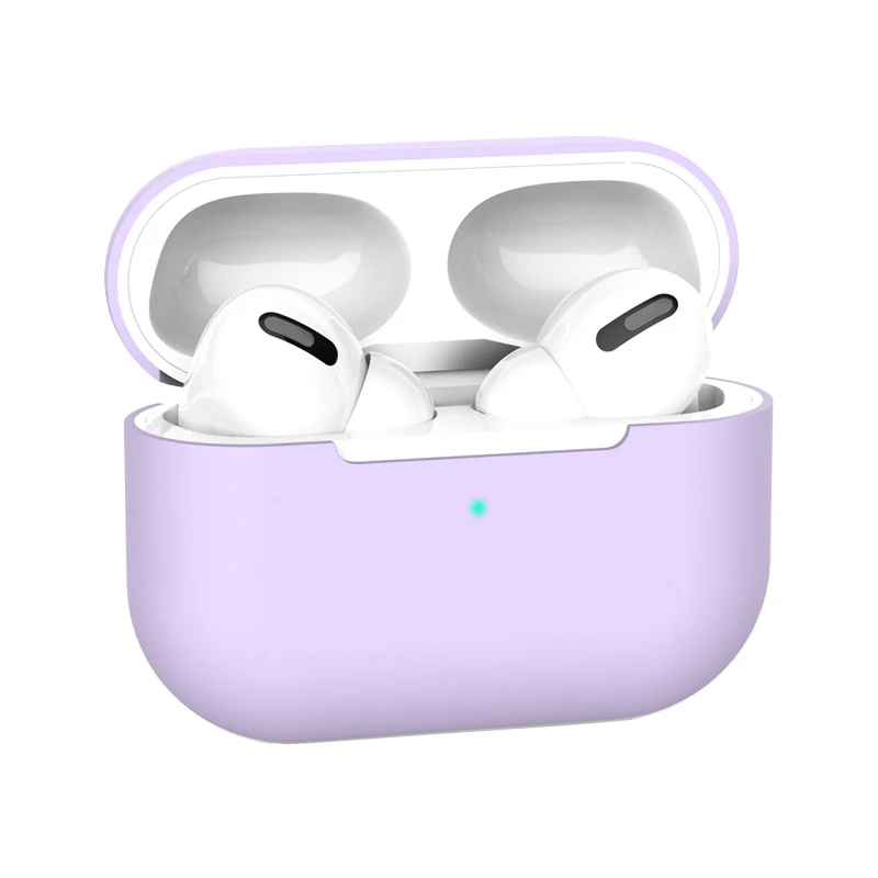 Силиконовый чехол, защитный чехол для Apple AirPods Pro, TPU, Bluetooth наушники, мягкий силиконовый чехол для Air Pods 3, защитный чехол s - Цвет: Purple