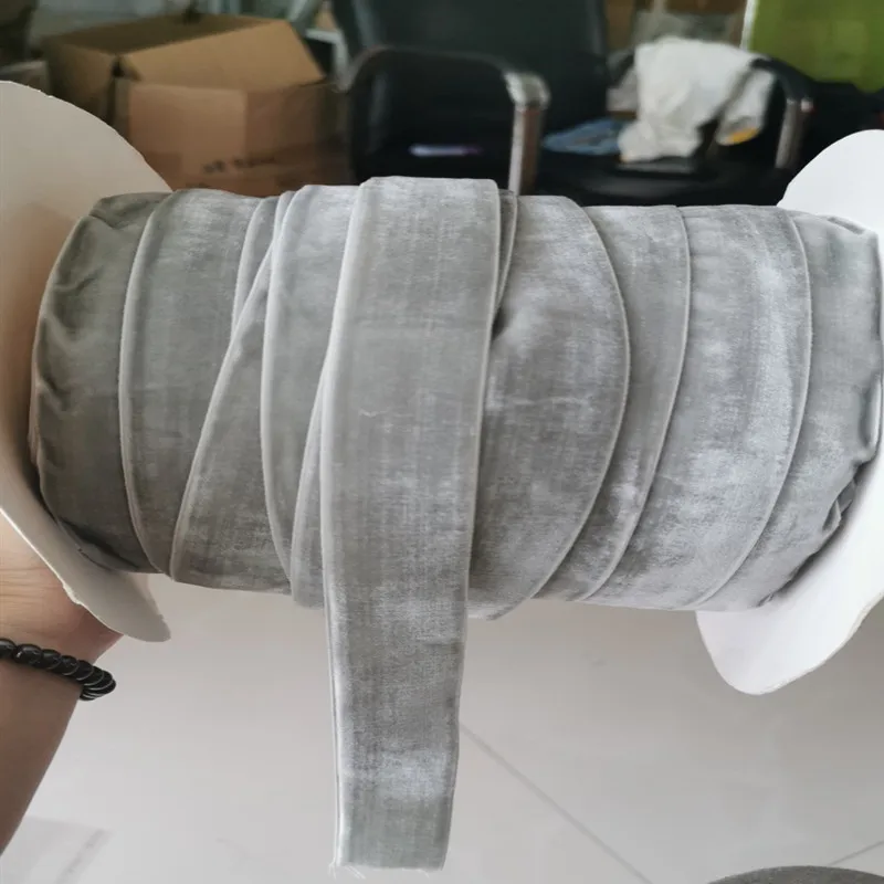 DIY 5 ярдов 12 мм мягкая удобная бархатная лента много цветов на выбор - Цвет: gray