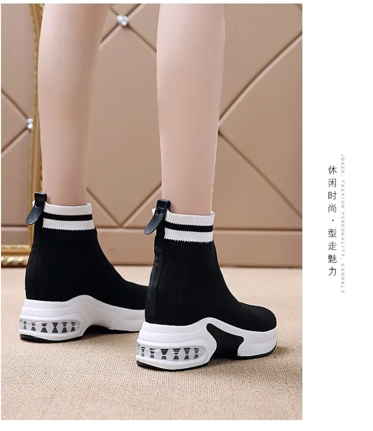 New Platform Sneakers Shoes Breathable Casual Shoes Woman Fashion Height Increasing Mesh Ladies Shoes Slip-On Chaussure Femme