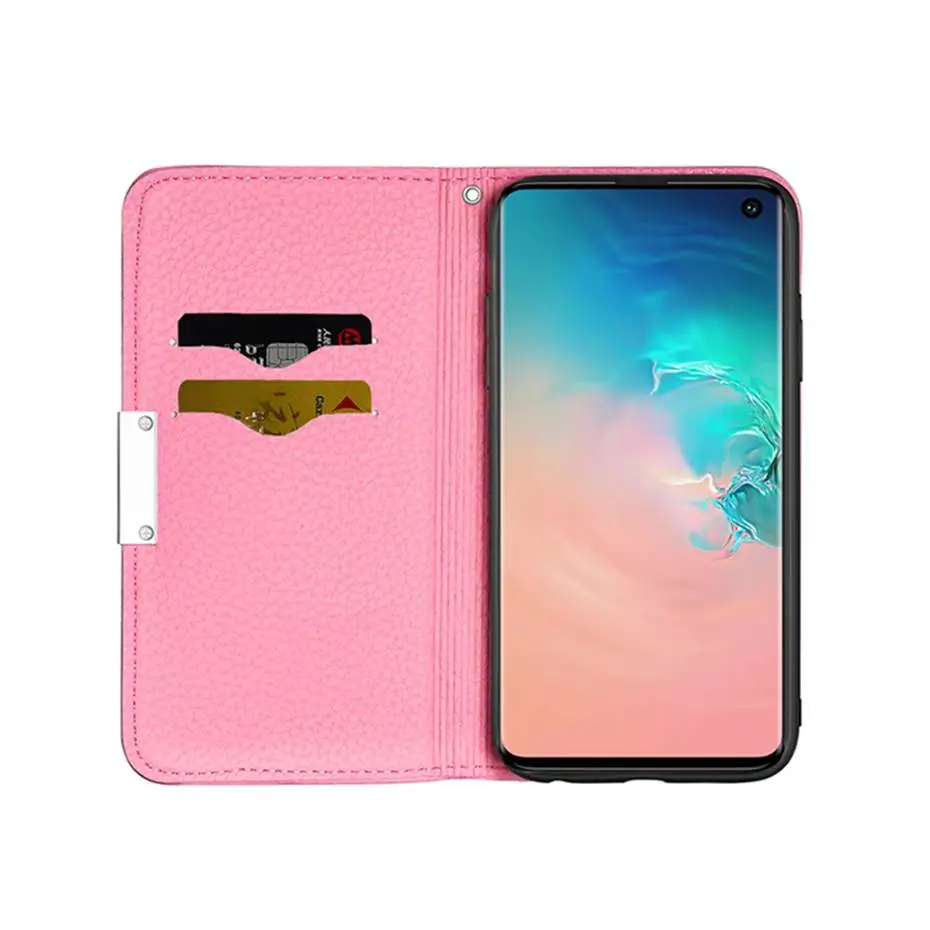 PU Leather Flip Case For Samsung S7 S8 S9 S10 J4 J6 Plus e Edge A10 A20 A30 A40 A50 A60 A70 A90 M40 Note 10 Pro Phone Case Cover