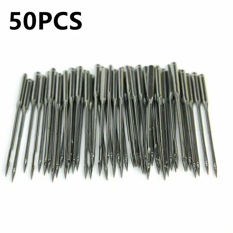 

50PCS Sewing Machine Needle Durable Silver Twin Stretch Machine Needles 11/75 12/80 14/90 16/100 18/110 For Sewing Machine Tools