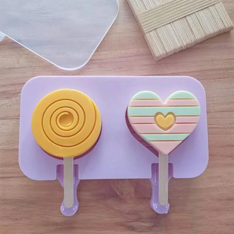 

DIY Silicone Ice Cream Mold Summer Popsicle Molds Homemade 3 Box Cartoon Popsicle Sticks Ice Maker Mould for Home Kitchen Tools