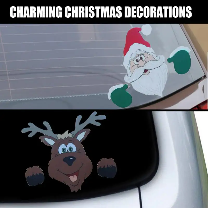 

Персонализированная наклейка, Санта-Клаус, лось, милая наклейка, наклейка на окно автомобиля, Санта-Клаус, лось, милая наклейка на машину, в н...