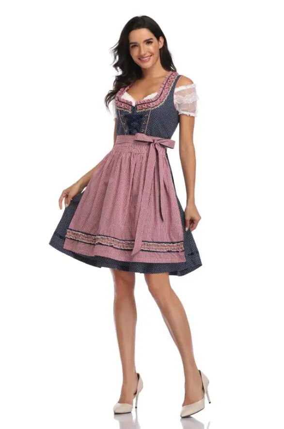 Традиционная Германия Октоберфест Костюм пивная девушка Униформа баварский Dirndl