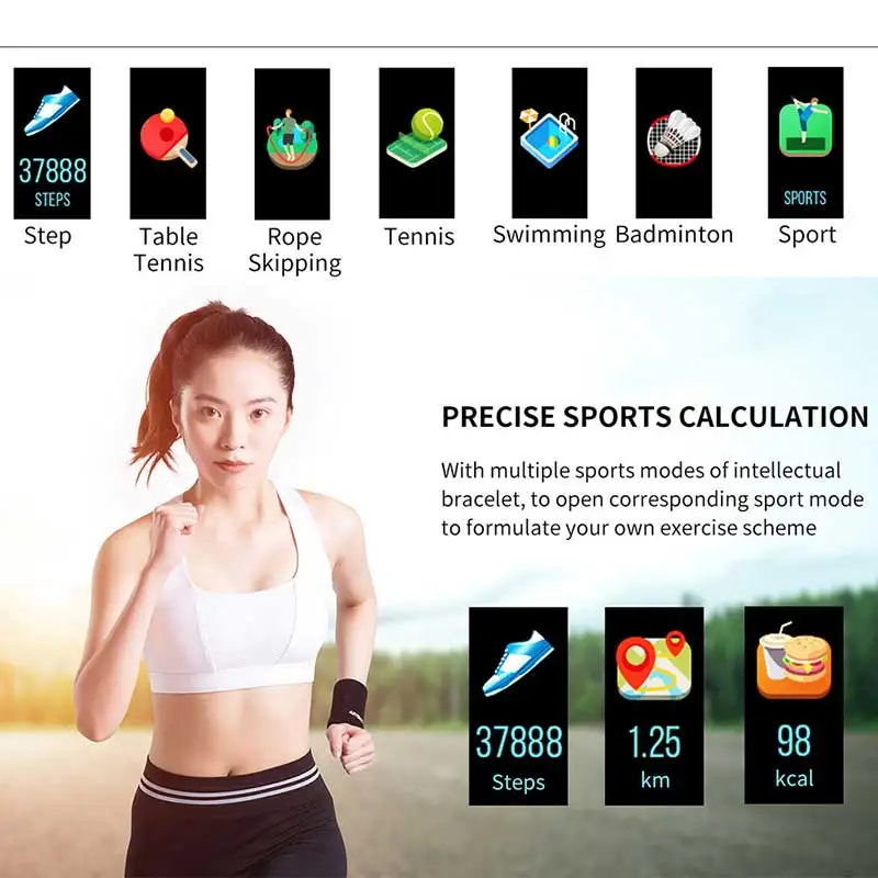 Умный браслет M3 Plus с пульсометром водонепроницаемый умный датчиком кровяного