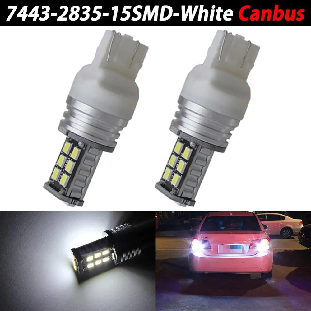 

2pcs Canbus error free T20 LED W21/5W W21W 7440 7443 SRCK LED Bulbs Car Brake Reverse Tail Lights 12V White Red Amber Auto Lamps