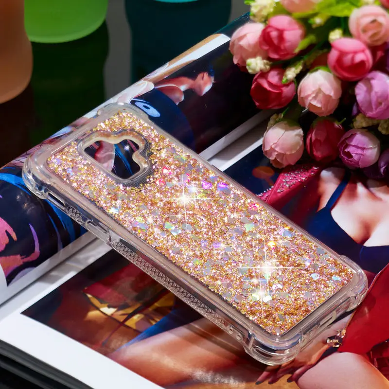 

For Samsung A6 2018 Case Silicon Shockproof Phone Case For Samsung Galaxy A6 2018 Dynamic Glitter Liquid Quicksand Back Cover