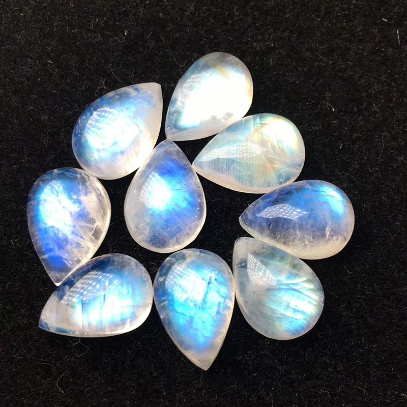 ICNWAY 1 шт. натуральный лунный камень 10x12mm 12x23mm капли воды и овальные плоские