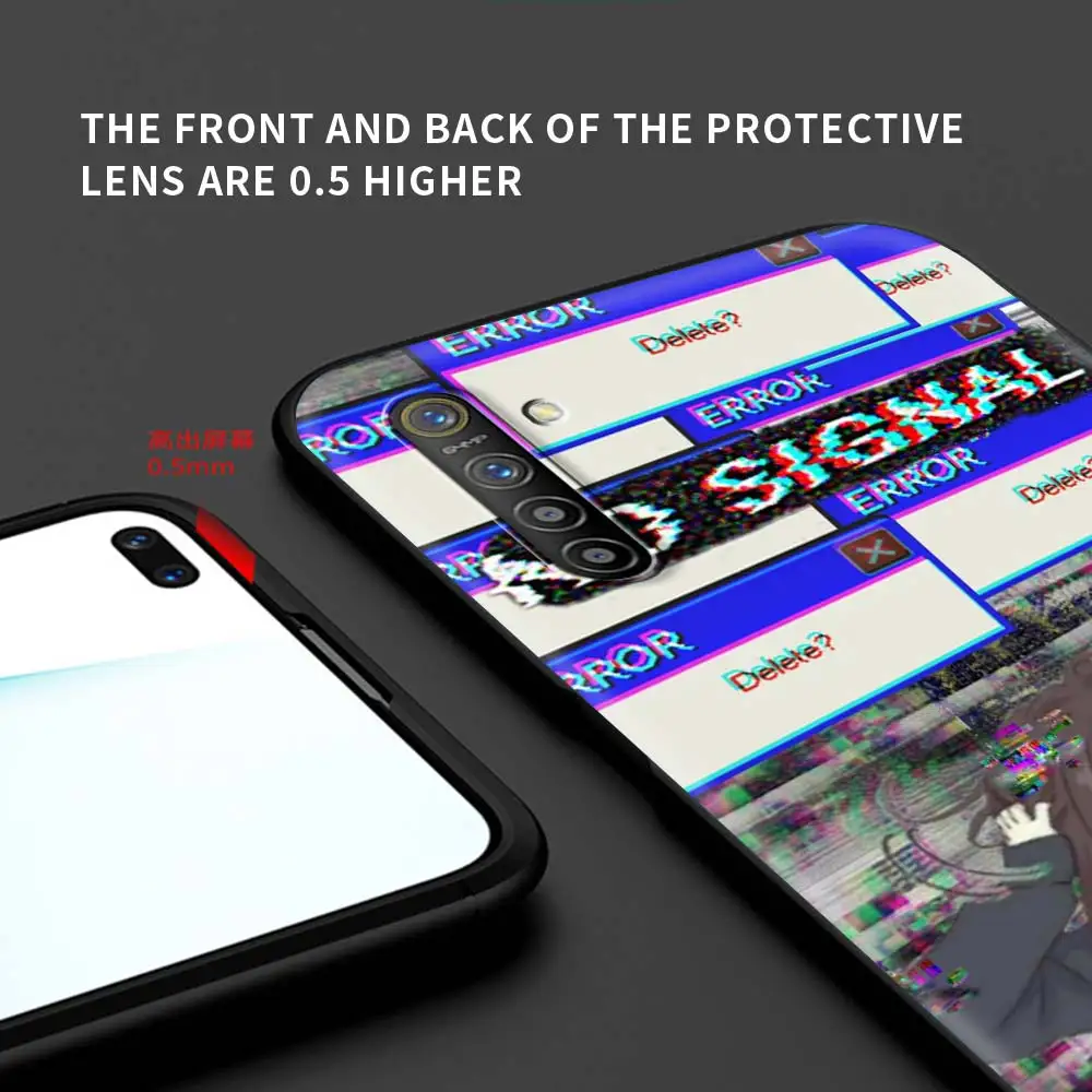 phone shell for oppo realme 8 pro case realme gt xt x3 x2 q3 5 6 6i 7 pro c15 c21 soft cover vaporwave glitch aesthetics anime free global shipping