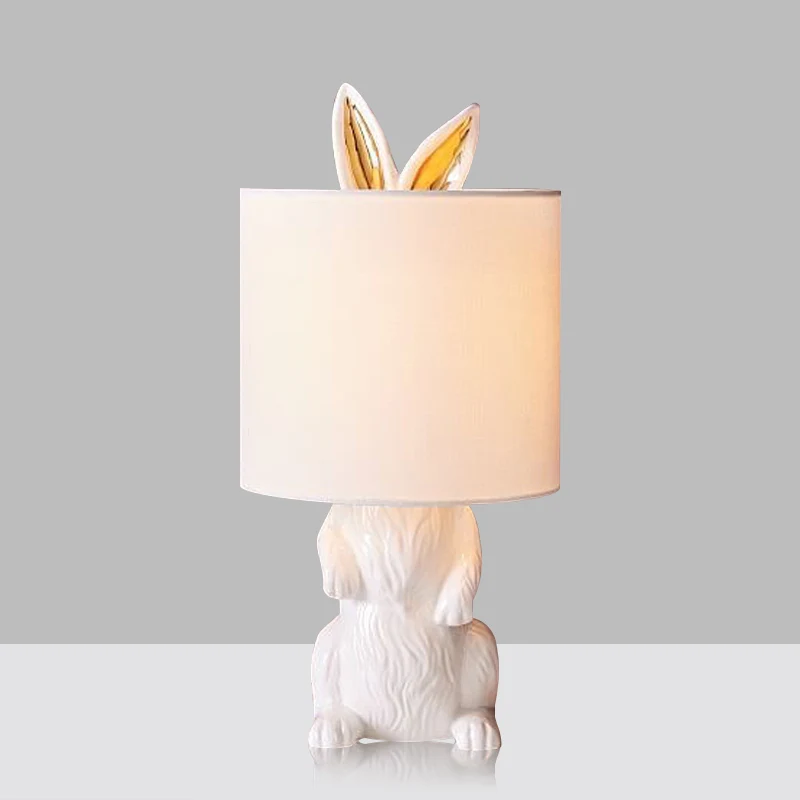 

Nordic Masked Rabbit Table Lamp Postmodern Resin Night Table Lamps For Living Room Bedroom Baby Room Desk Light E27 Bedside Lamp