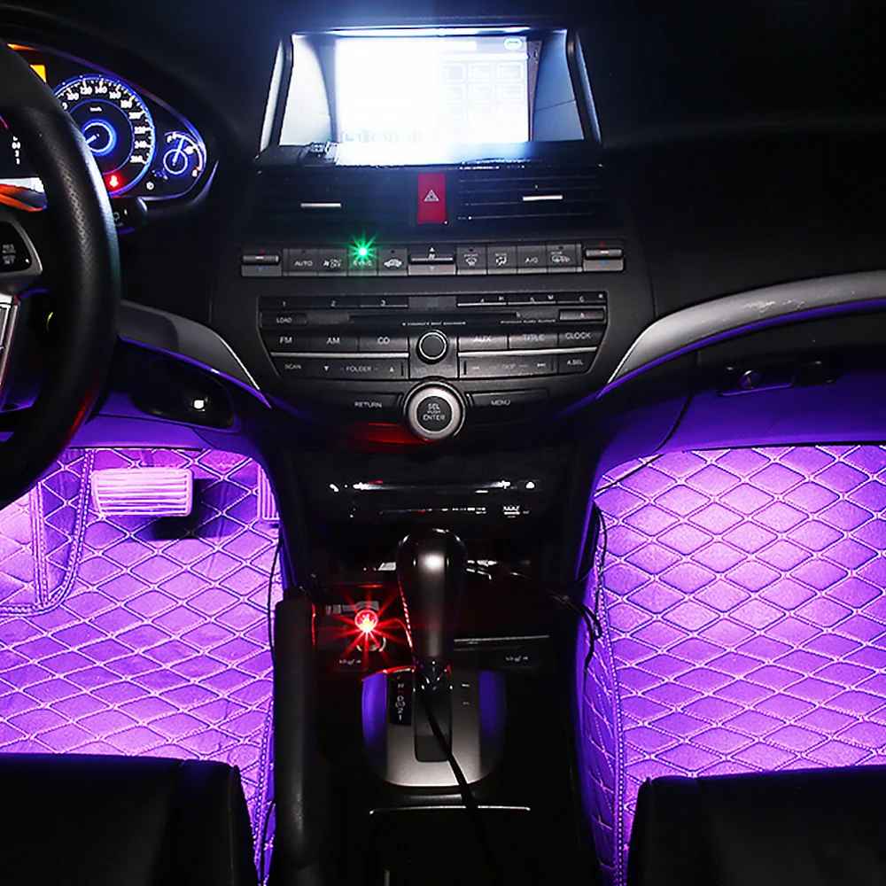 

1 Set Car Atmosphere Lamp LED Light Colorful Sound Controlled Remote Control
