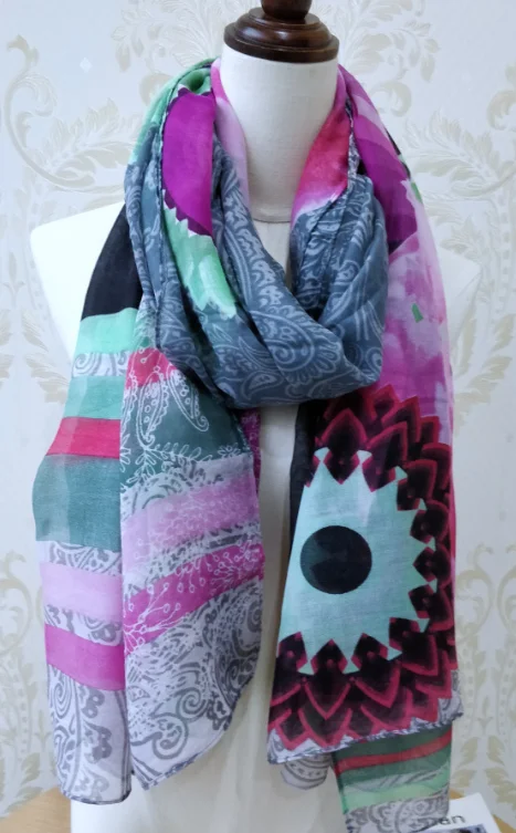 Оранжевый Испанский Модный женский шарф DESIGUAL - Цвет: Оранжевый