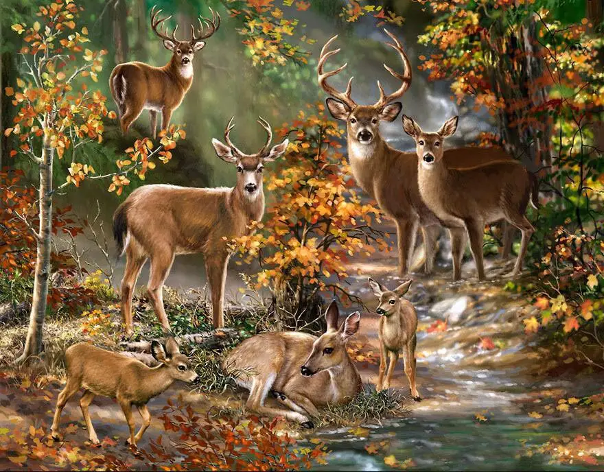 

Diamond Embroidery Full Drill Round Animals Deer Pictures Of Rhinestones 5D Diamond Painting New Arrivals Manual Hobby