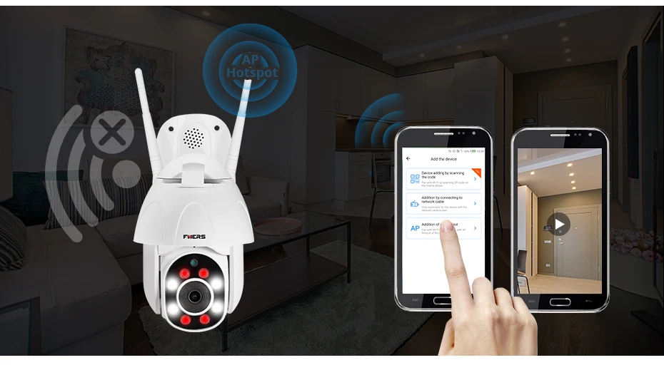 FUERS открытый Беспроводной IP Камера IP66 Водонепроницаемый WI-FI 1080 p Скорость PTZ Камера H.265+ Приложение Управление Ночное видение Обнаружение движения