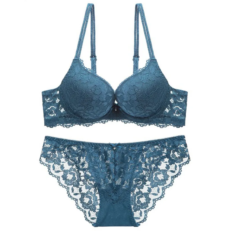 Manufacturers Direct Europe and America Hot Selling Sexy Lace Underwear Thin Under Thick Bra Small Bust Gather