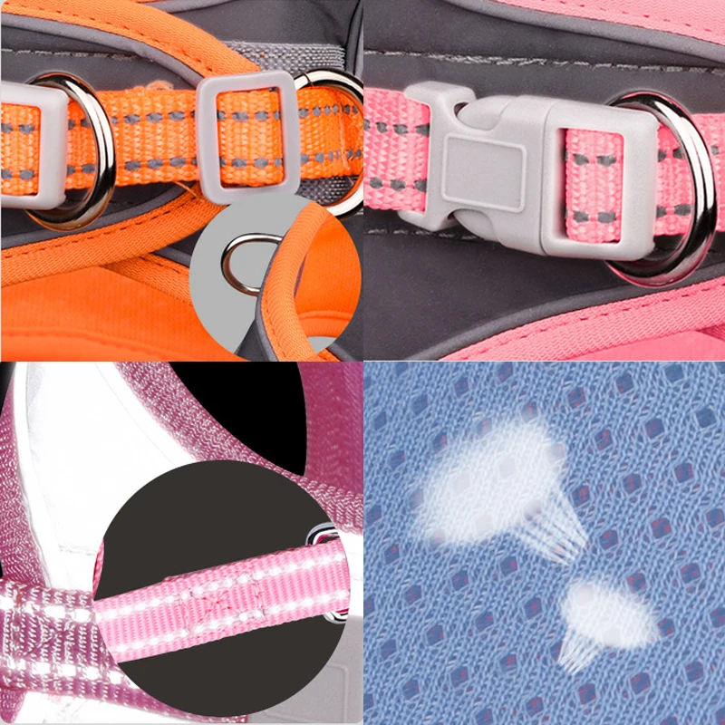 Комплект шлейки для собак светоотражающие регулируемые ремни домашних животных