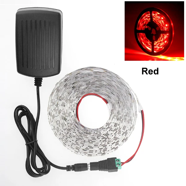 Red SMD 5050 светодиодные полосы водонепроницаемый теплый белый красный синий Epistar 60 светодиодов/м Ambilight Подсветка Водонепроницаемый 12 В светодиодные полосы дистанционного управления - Испускаемый цвет: Red