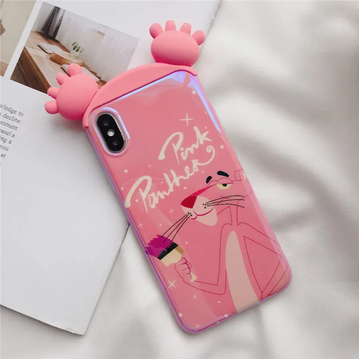 Для iPhone 11 Pro MAX футболка с рисунками из мультфильма «Улица Сезам», жабы, кролика, Розовая пантера синий свет IMD чехол для iPhone Xs XR Xs Max X 6 6s7 8 Plus - Цвет: 3