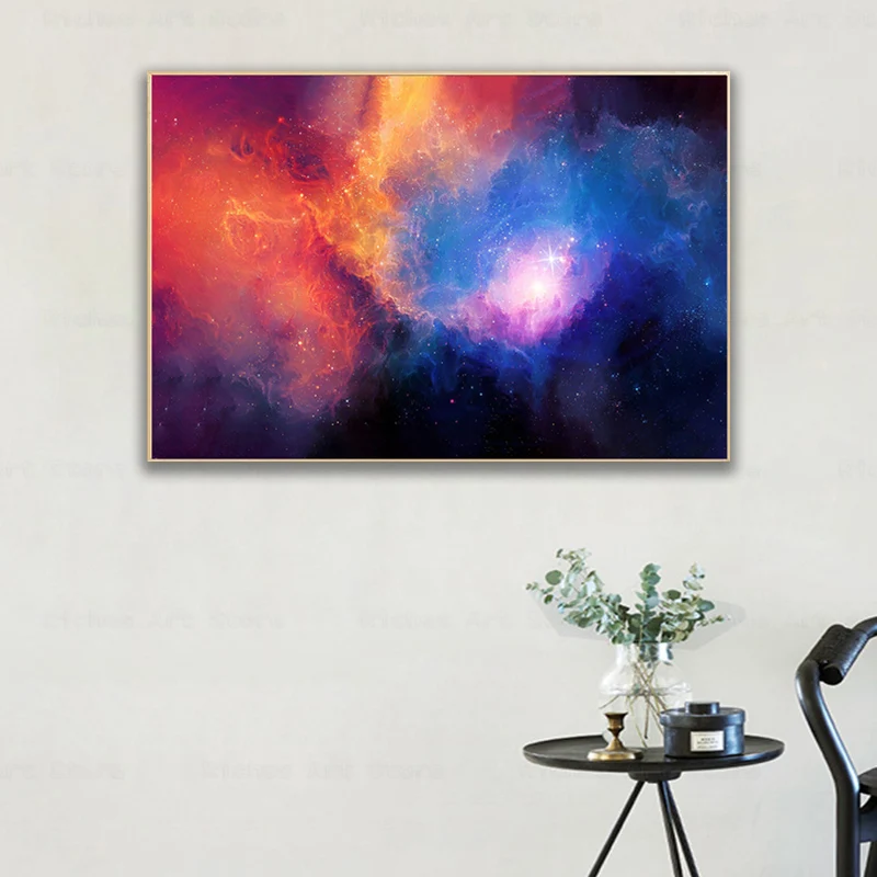 

Scandinavian style Galaxy Nebula Space Astronomy Universe Clouds Living Room Decoration Starry Sky Home Star Canvas Painting