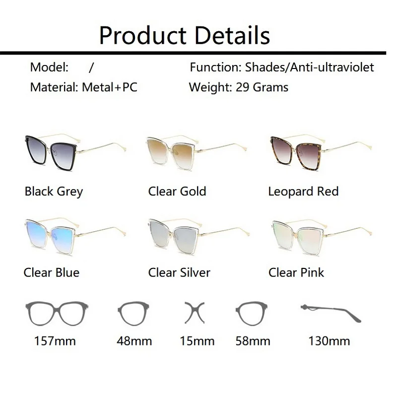 

2020 Retro Fashion Cat Eye Metal Frame Sunglasses Women Vintage Gradient Mirror Sun Glasses Brand Designer UV400