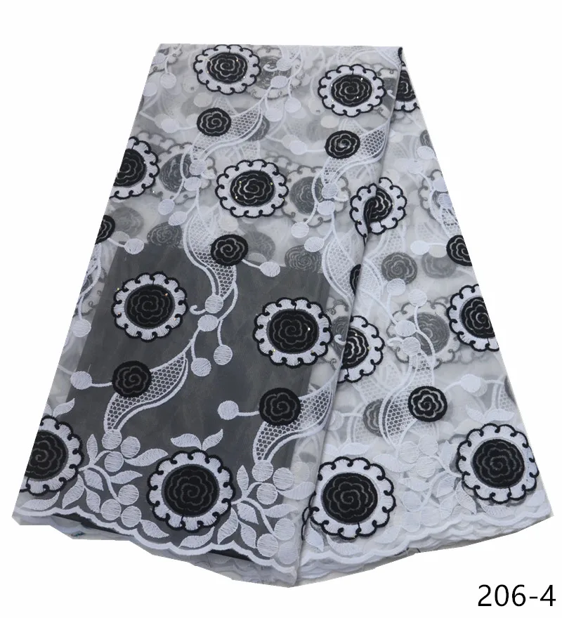 

African Laces Fabric With Rhinestones Lace Fabric 2019 High Quality Lace Nigerian French Lace Fabric for Wedding Dress 206