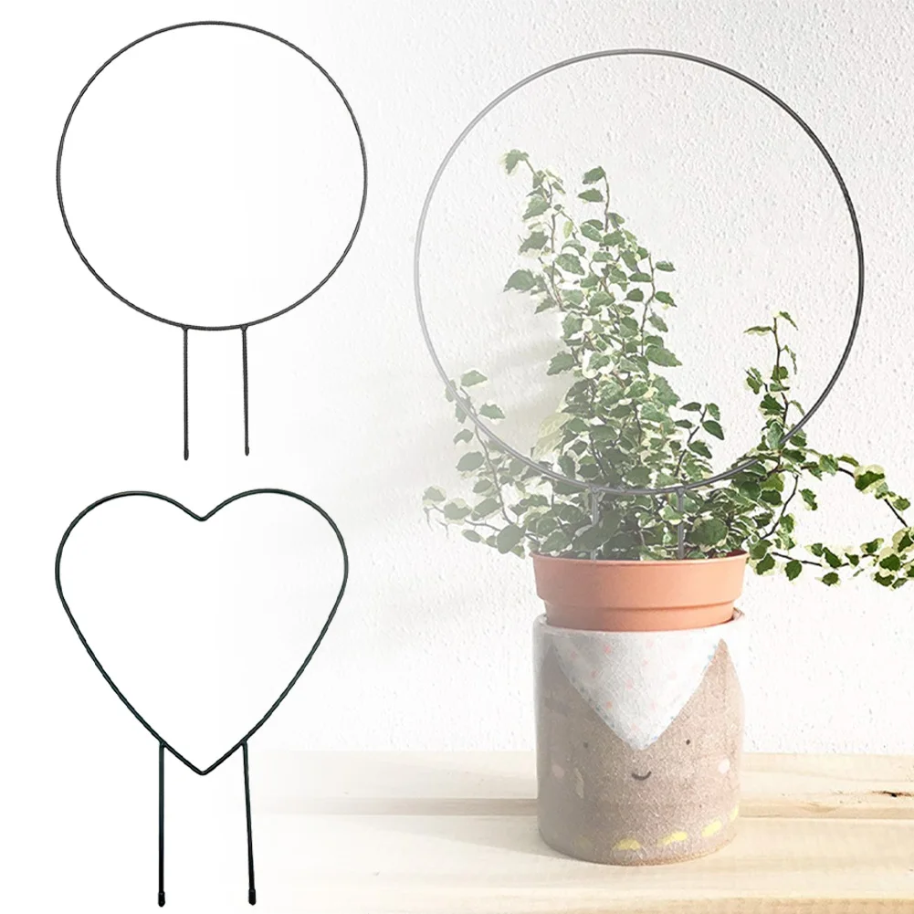 

Heart-shaped Round Vine Climbing Rack Flower Plant Trellis Steel Support Frame For Vegetables Fruits Climbing Garden Growth Tool