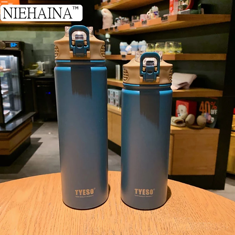 530/750Ml термос кружка с трубочкой Нержавеющая сталь крышкой Термальность изоляции
