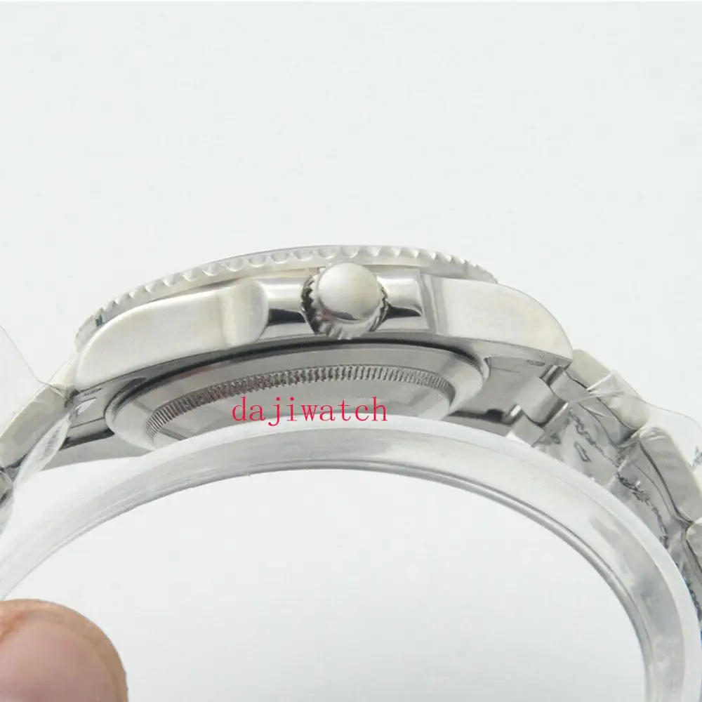 Мужские механические Автоматические часы 40 мм с черным циферблатом и синим