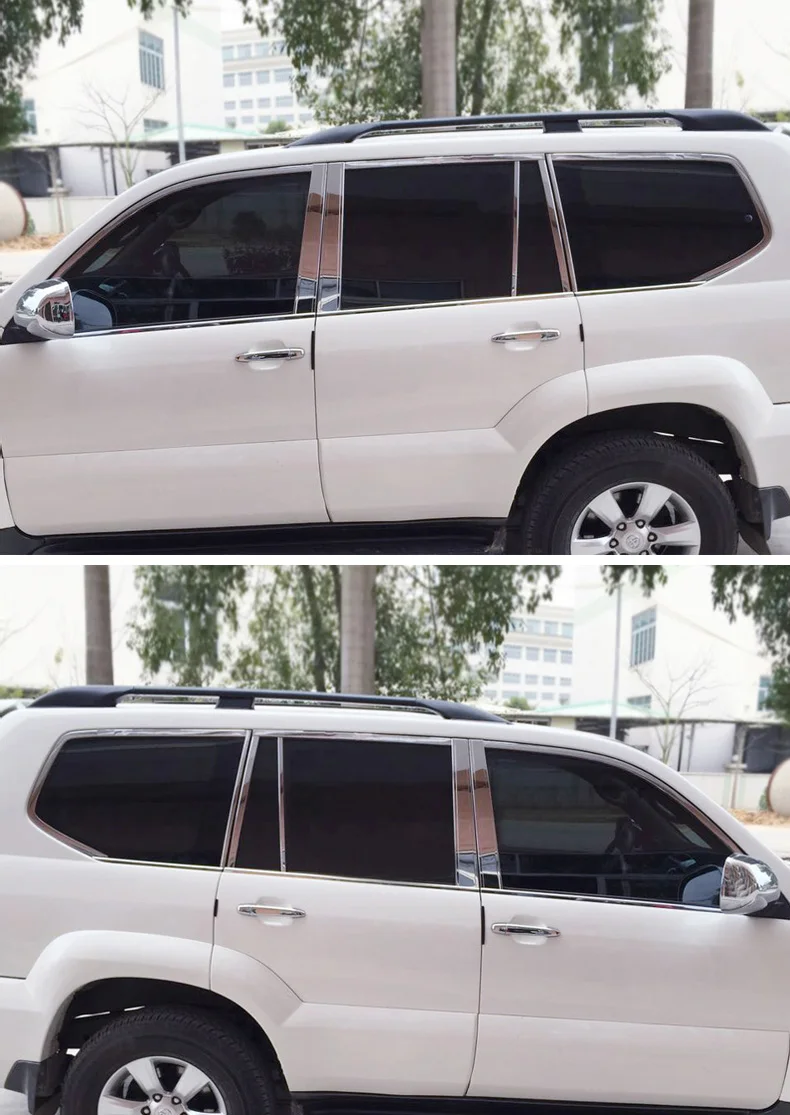 

Stainless steel Exterior Window Sill Lid Trims For Toyota Land Cruiser PRADO 2003 2004 2005 2006 2007 2008 2009 LC120 FJ120