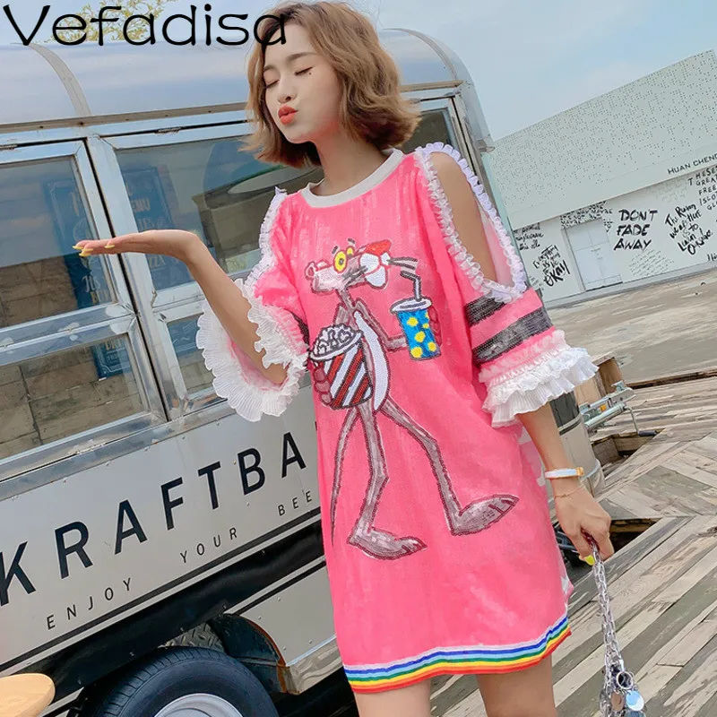 

Женское шифоновое платье Vefadisa, бежевое платье с коротким рукавом и блестками, лето 2021, QYF014