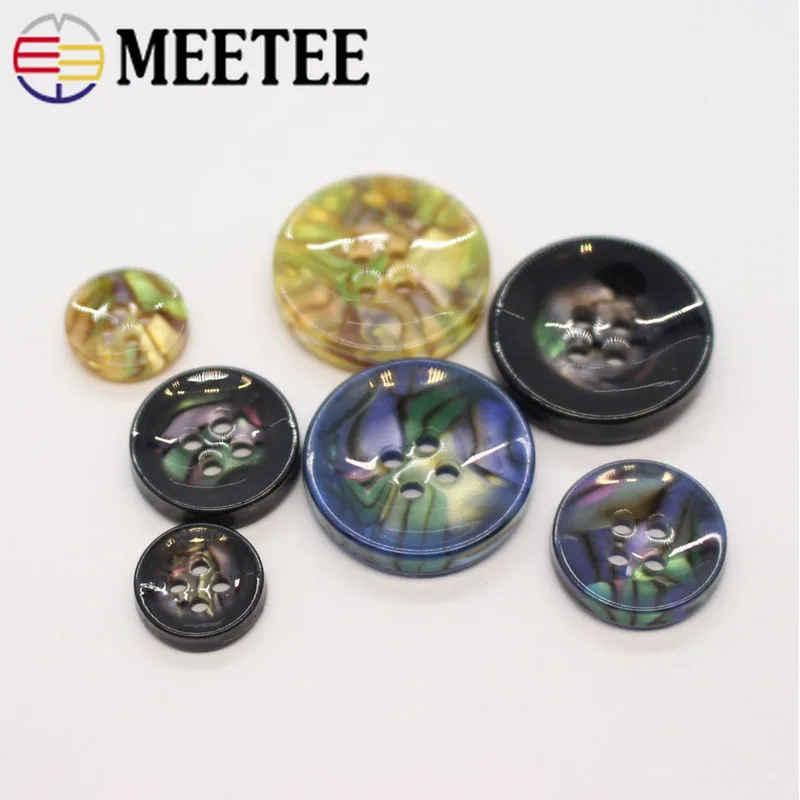 100 шт. Meetee тонкая работа; Модный декор смолы кнопки 12/15/20 мм рубашки для мальчиков с 4 отверстиями Кнопки для пальто Костюмы швейные принадлежности C3-12