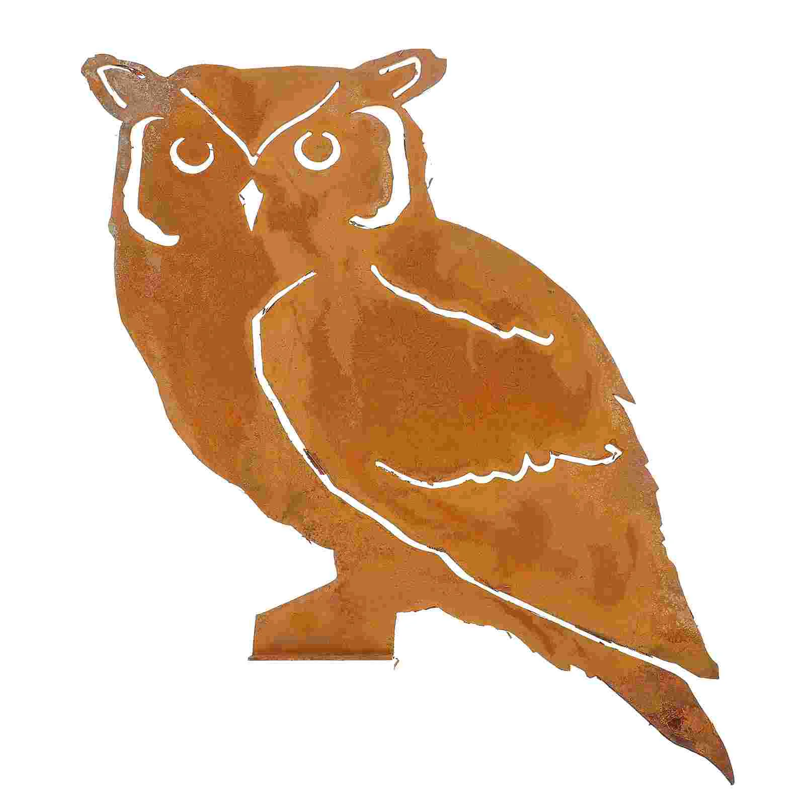 

1Pc Iron Owl Garden Stake Yard Inserted Sign Practical Garden Yard Decoration
