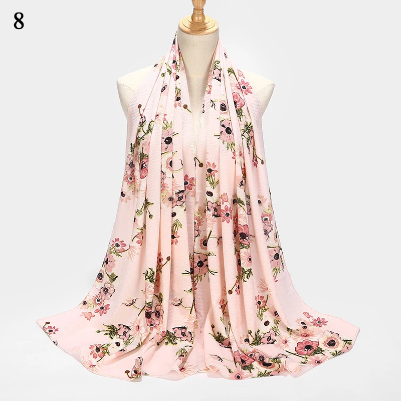 

Oversized Size Chiffon Hijab Scarf Printed Shawl Islamic Clothing Headwear Muslim Elegant Retro Headscarf 72*175cm