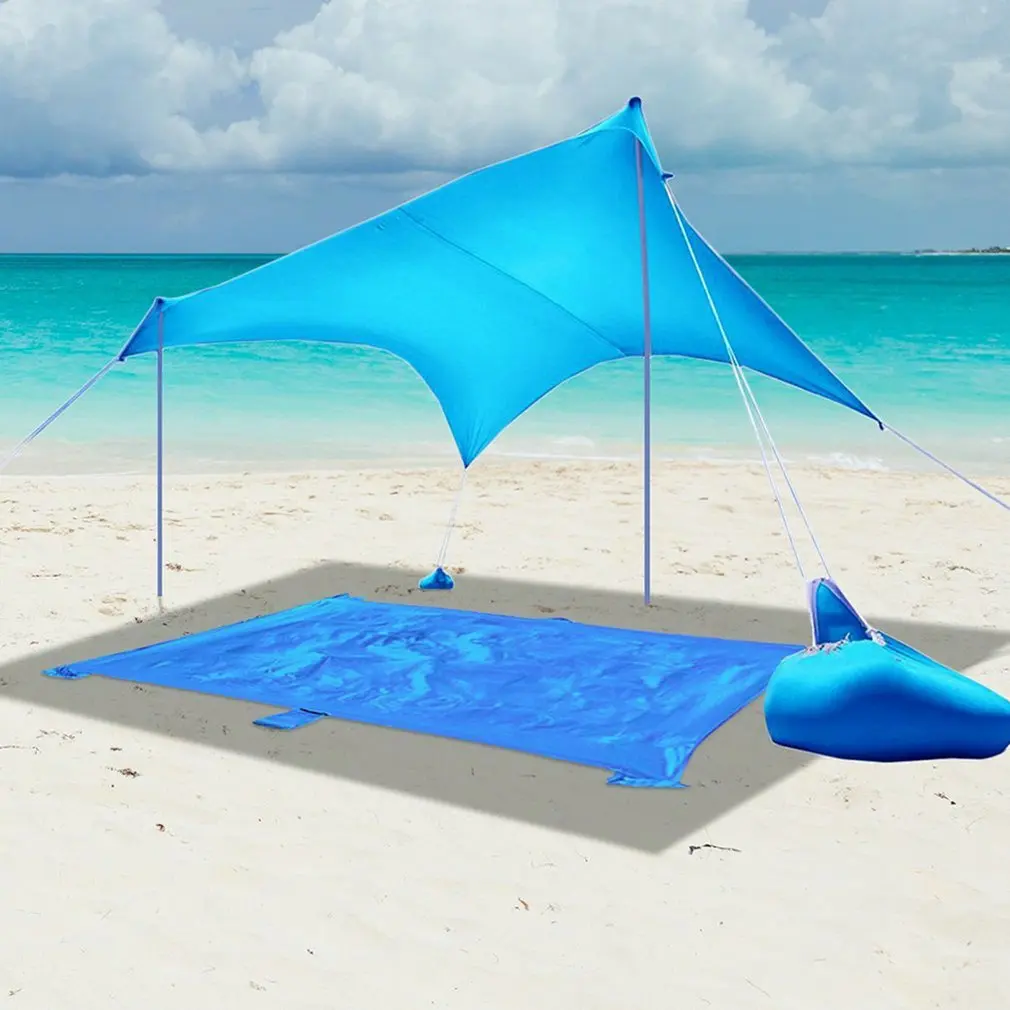 

Portable Sun Shade Tent With Sandbag UV Lycra Large Family Canopy For Outdoor Fishing Camping Beach Sunshade Awning Set