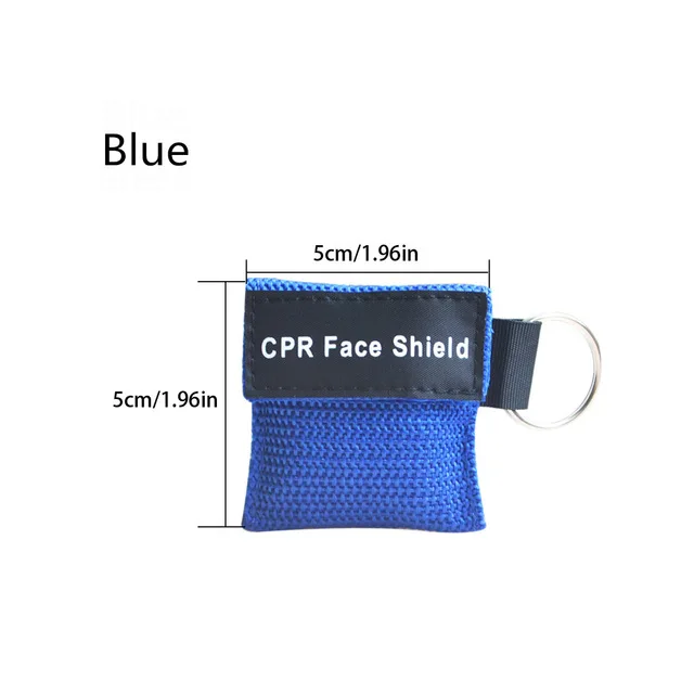 blue 1 шт. Новинка реаниматор CPR маска с брелком аварийно-спасательная маска для лица маска для первой помощи дыхательная маска для инструментов для ухода за здоровьем 8 цветов - Цвет: blue