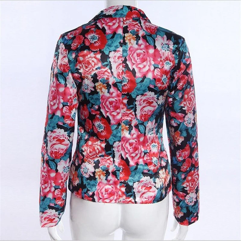 

Floral Blazer 2021 Spring Autumn Women Office Work Suit Formal Blazers Coat Lady Slim Blazer Femme Jackets Outerwear Tops