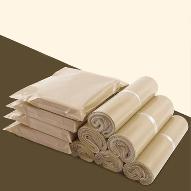 50Pcs Milk Tea Color Envelope Mailing Bags PE Plastic Waterproof Clothes Courier Adhesive Seal Thicken Pouch Shipping - купить по